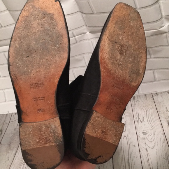 Michel Perry suede boots Black knee high Italy 6.5 - Picture 7 of 8